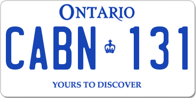 ON license plate CABN131