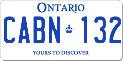 ON license plate CABN132