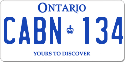 ON license plate CABN134