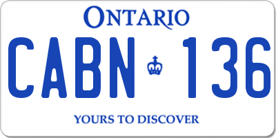 ON license plate CABN136