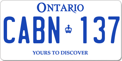 ON license plate CABN137