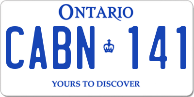 ON license plate CABN141