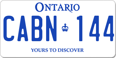 ON license plate CABN144