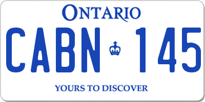 ON license plate CABN145