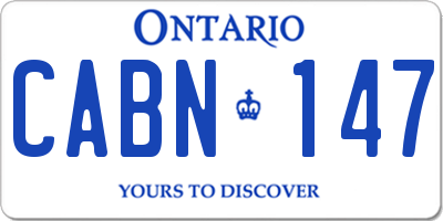 ON license plate CABN147