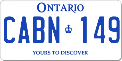 ON license plate CABN149