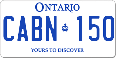 ON license plate CABN150