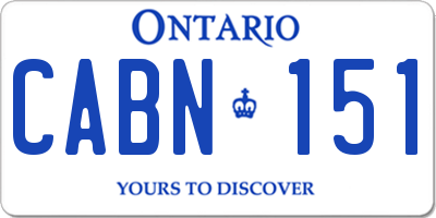 ON license plate CABN151