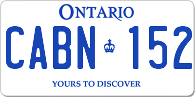 ON license plate CABN152