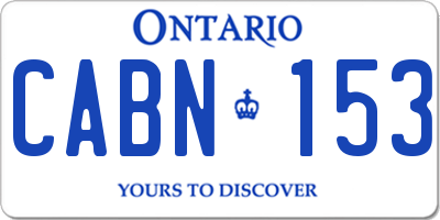 ON license plate CABN153