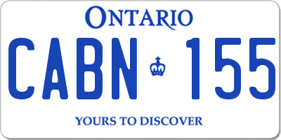 ON license plate CABN155