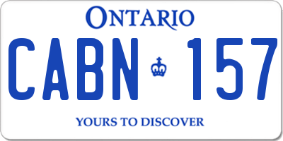 ON license plate CABN157