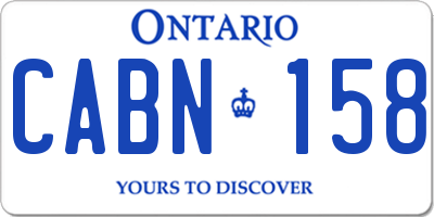 ON license plate CABN158