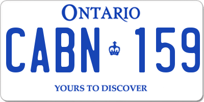 ON license plate CABN159