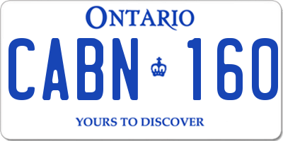 ON license plate CABN160