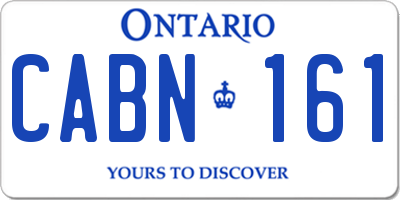 ON license plate CABN161