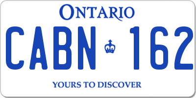 ON license plate CABN162