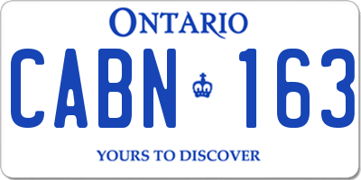 ON license plate CABN163