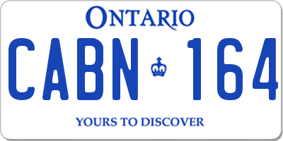 ON license plate CABN164