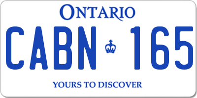 ON license plate CABN165