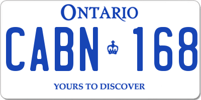 ON license plate CABN168