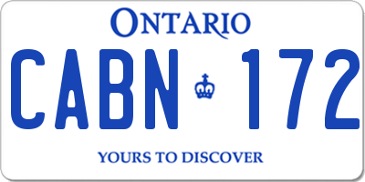 ON license plate CABN172