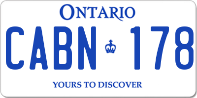 ON license plate CABN178