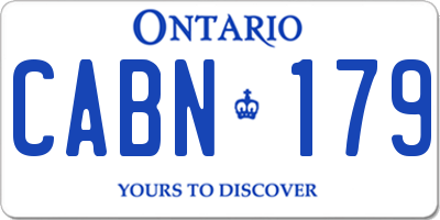 ON license plate CABN179