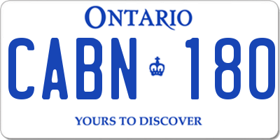 ON license plate CABN180