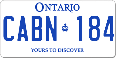 ON license plate CABN184