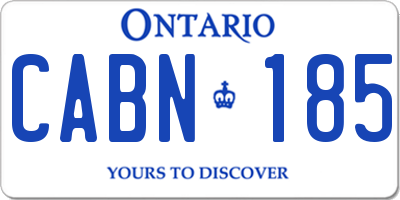 ON license plate CABN185