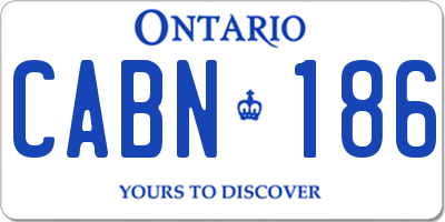 ON license plate CABN186