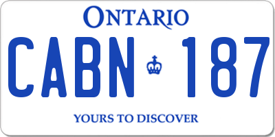 ON license plate CABN187