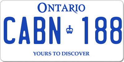 ON license plate CABN188