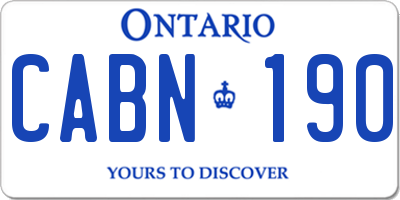 ON license plate CABN190