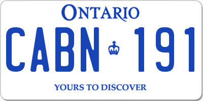 ON license plate CABN191