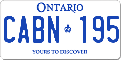 ON license plate CABN195