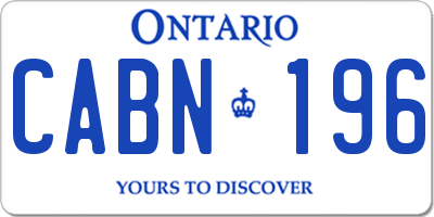 ON license plate CABN196