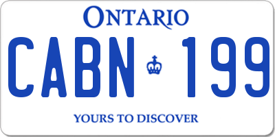 ON license plate CABN199