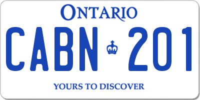 ON license plate CABN201