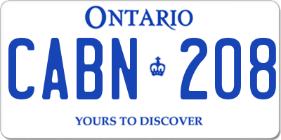 ON license plate CABN208