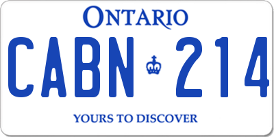 ON license plate CABN214