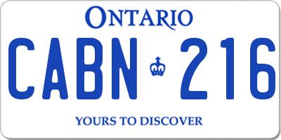 ON license plate CABN216