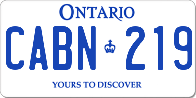 ON license plate CABN219