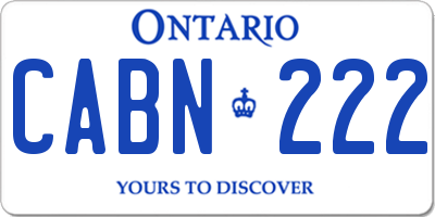 ON license plate CABN222