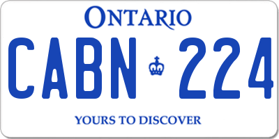 ON license plate CABN224