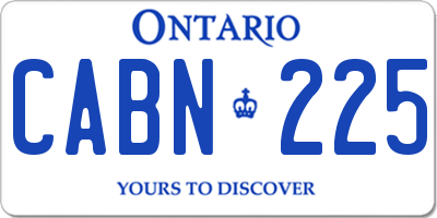 ON license plate CABN225