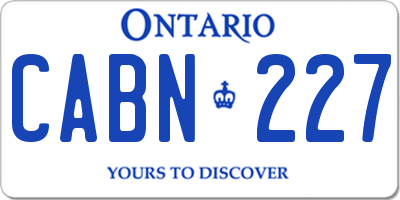 ON license plate CABN227