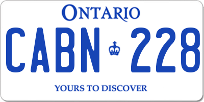 ON license plate CABN228