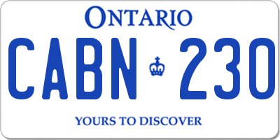 ON license plate CABN230